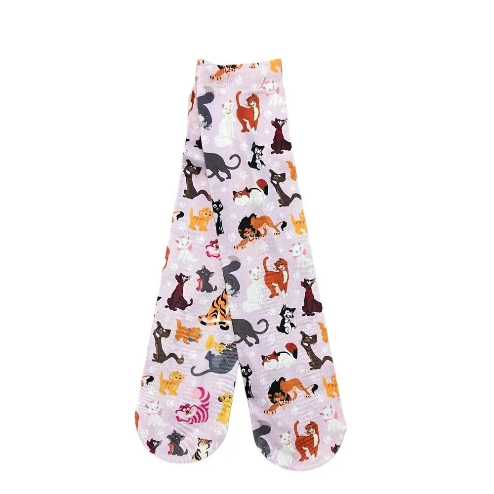 Disney Parks WMNS Socks Pink Cats Marie Simba Cheshire Aristocats Oliver Lucifer